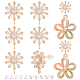 8Pcs Brass Pave Clear Cubic Zirconia Flower Stud Earrings Finding(KK-BC0011-13)-1