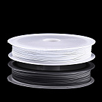 Tiger Tail Wire, Nylon-coated Stainless Steel, White, 20 Gauge(0.8mm), about 59.05 Feet(18m)/roll, 10 rolls/group(TWIR-R005-0.8mm-08)