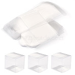 20Pcs Square Transparent Plastic PVC Box Gift Packaging, Waterproof Folding Box, for Toys & Molds, Clear, Box: 6x6x6.1cm(CON-TA0001-26)