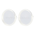 304 Stainless Steel Stud Earring Settings, Flat Round, 925 Sterling Silver Plated, Tray: 12mm, 14x2mm, Pin: 0.8mm(STAS-H436-20D-G01)
