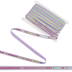 About 16.7M Polyester Ribbon, with Plastic Paillette Beads, for Clothes Accessories, Lilac, 1/2 inch(13.5mm)(DIY-CY0001-68)
