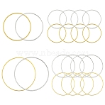 120Pcs 2 Styles 2 Colors Brass Linking Rings, Golden & Silver, 25~30x0.7~1mm, 30pcs/color(KK-YW0003-98)
