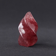 Natural Strawberry Quartz Display Decorations, Reiki Energy Stone Figurine, Flame, 38x23.5mm(DJEW-PW0009-011D)