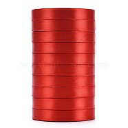 Valentines Day Gifts Boxes Packages Single Face Satin Ribbon, Polyester Ribbon, Red, Size: about 5/8 inch(16mm) wide, 25yards/roll(22.86m/roll), 250yards/group(228.6m/group), 10rolls/group(SRIB-Y026)