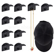 Adhesive Resin Hook Hangers, Wall Mounted Hooks, for Hat, Bag, Black, 38x48x33mm(AJEW-WH0317-57B)