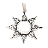 Tibetan Style Alloy Big  Pendants, Antique Silverv, Sun, 73x66.5x3.5mm, Hole: 11.5x5mm(PALLOY-R150-02AS-01)