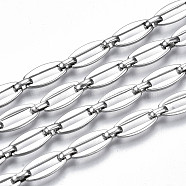 Tarnish Resistant 304 Stainless Steel Link Chains, with Spool, Unwelded, Nickel Free, Oval, Stainless Steel Color, 13.5x6.5x1.3mm, Link: 6x4.5x1.6mm, about 32.8 Feet(10m)/roll(CHS-T003-18P-NF)