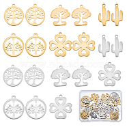 SUNNYCLUE 40Pcs 5 Style 304 Stainless Steel Charms, Laser Cut, Mixed Shapes, Mixed Color, 8pcs/style(STAS-SC0003-48)