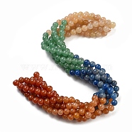 Natural Yellow/Green/Blue/Red Aventurine Beads Strands, Gradient Style, Round, 8.5mm, Hole: 0.9mm, about 48pcs/strand, 16.22''(41.2cm)(G-B095-A03-02)