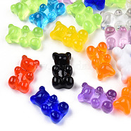 Translucent Resin Cabochons, Bear, Mixed Color, 18.5x11x7mm(CRES-S303-22)