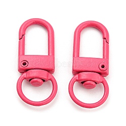 Zinc Alloy Baking Paint Swivel Snap Hooks Clasps, Hot Pink, 33.5x13.5x5.5mm, Hole: 9mm(PALLOY-H194-A03)