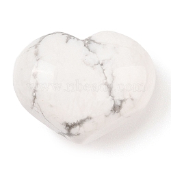 Natural Howlite Love Heart Stone, Pocket Palm Stone for Reiki Balancing, 20x25~26x12~13mm(G-I367-02D)