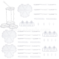 AHADERMAKER 4 Sets DIY Adjustable Action Figure Holder Display Stand Base Set, for HG1/144 Model, Clear, 93x100x6mm, Hole: 4.5mm(DJEW-GA0001-26)