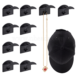 Adhesive Resin Hook Hangers, Wall Mounted Hooks, for Hat, Bag, Black, 38x48x33mm(AJEW-WH0317-57B)