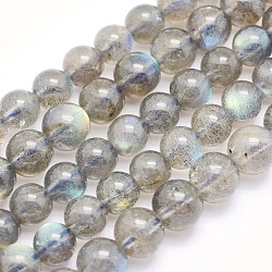 Natural Labradorite Beads Strands, Round, 6mm, Hole: 0.8mm, about 63pcs/strand, 15.5 inch(39.5cm)(G-O166-08-6mm)