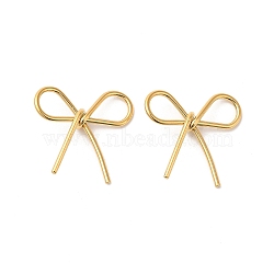 304 Stainless Steel Pendants, Bowknot Charm, Real 18K Gold Plated, 19x21x4.5mm, Hole: 8x5.5mm(STAS-H214-24G)