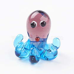 Home Decorations, Handmade Lampwork Display Decorations, Octopus, Colorful, 17x15x15x15mm(LAMP-J084-47)