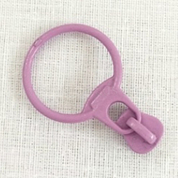 Alloy Zipper, with Resin Puller, Round, Cadmium Free & Lead Free, Plum, 37mm, ring: 31.5x23.5x1.5mm, zipper puller: 10.5x9x7.5mm(PALLOY-WH0079-16L-RS)