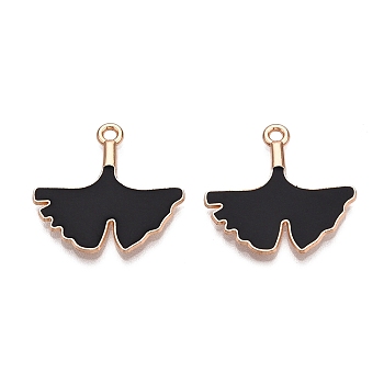 Thanksgiving Day Theme Alloy Enamel Pendants, Lead Free & Cadmium Free, Golden, Leaf, 22.5x23x2mm, Hole: 1.8mm