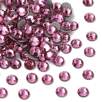 Preciosa&reg Crystal Hotfix Flatback Stones, Czech Crystal, Round(438 11 612 Chaton Rose VIVA 12 &reg), 70010 Rose, SS16(3.8~4mm)