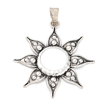 Tibetan Style Alloy Big  Pendants, Antique Silverv, Sun, 73x66.5x3.5mm, Hole: 11.5x5mm