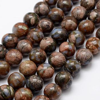 Natural Llanite Beads Strands, Round, 12mm, Hole: 1mm, about 32pcs/strand, 15.1 inch