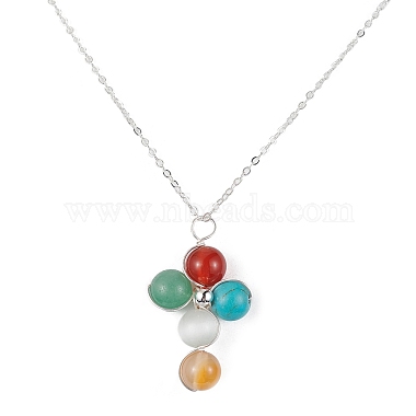 Natural & Synthetic Mixed Gemstone Cross Jewelry Set(SJEW-JS01284-02)-6
