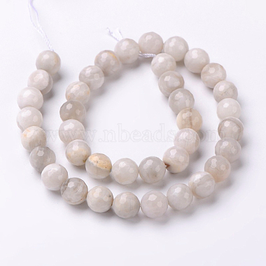 Facettes agate naturelle rondes chapelets de perles(G-L383-11-12mm)-2