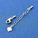 925 Sterling Silver Curb Chain Extender(STER-G039-03A-S)-2