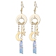 Dyed Natural Quartz Crystal Pendants Earrings(EJEW-TA00424)-1