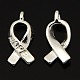 Breast Cancer Awareness Ribbon Carved Word Hope Tibetan Style Alloy Message Alloy Pendants(LF5104Y-NFS)-1