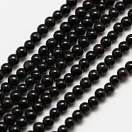Natural Black Onyx Round Bead Strands, Dyed, 2mm, Hole: 0.5mm, about 184pcs/strand, 16 inch(X-G-A130-2mm-K04)