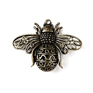 Tibetan Style Alloy Pendants, Bee, Antique Bronze, 39x51x12.5mm, Hole: 2.5mm(FIND-WH0116-01AB)