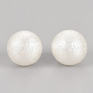 Imitation Pearl Acrylic Beads, Undrilled/No Hole, Matte Style, Round, Creamy White, 6mm(X-ACRP-R008-6mm-02)