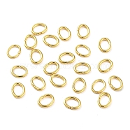 304 Stainless Steel Jump Rings, Closed Jump Rings, Oval, Real 18K Gold Plated, 4x5x0.7mm, Inner Diameter: 2.5x3.5mm(STAS-F221-46P-G)