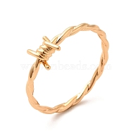 304 Stainless Steel Ring, Twist Rope Finger Ring, Barbed Wire Ring, Golden, 1.5mm, Inner Diameter: 18mm(STAS-M309-06G)