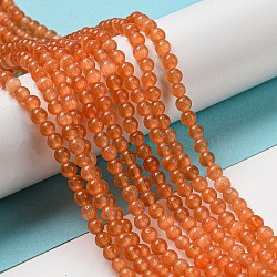 Cat Eye Beads Strands, Round, Coral, 4mm, Hole: 0.7mm, about 100~105pcs/strand, 14.37~14.69 inch(36.5~37.3cm)(CE-F022-4mm-19)