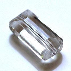 Imitation Austrian Crystal Beads, Grade AAA, Faceted, Rectangle, Clear, 4.55x8x3mm, Hole: 0.7~0.9mm(SWAR-F081-5x8mm-01)
