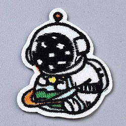 Spaceman Appliques, Computerized Embroidery Cloth Iron on/Sew on Patches, Costume Accessories, Colorful, 51x40x1.5mm(DIY-S041-086)