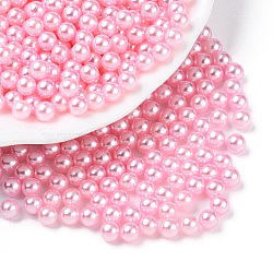 Imitation Pearl Acrylic Beads, No Hole, Round, Pink, 3mm, about 10000pcs/bag(OACR-S011-3mm-Z4)