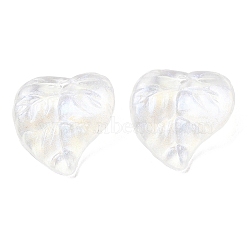 Transparent Acrylic with Glitter Pendants, Leaf, Colorful, 16x15.5x3.5mm, Hole: 1.4mm, about 1467pcs/500g(OACR-C016-21)