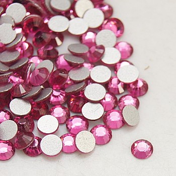 Glass Flat Back Rhinestone, Grade A, Back Plated, Faceted, Half Round, Rose, SS10, 2.7~2.8mm, 1440pcs/bag