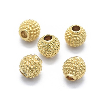 Brass Beads, Long-Lasting Plated, Rondelle, Golden, 8mm, Hole: 2.5mm