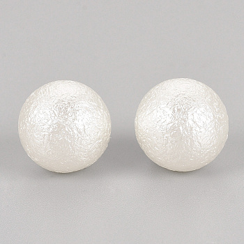 Imitation Pearl Acrylic Beads, Undrilled/No Hole, Matte Style, Round, Creamy White, 6mm