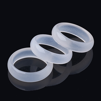 Natural Agate Rings, Clear, Size 6~12(16~22mm)