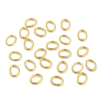 304 Stainless Steel Jump Rings, Closed Jump Rings, Oval, Real 18K Gold Plated, 4x5x0.7mm, Inner Diameter: 2.5x3.5mm