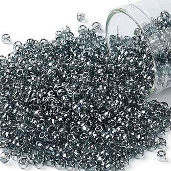 TOHO Round Seed Beads, Japanese Seed Beads, (113) Black Diamond Transparent Luster, 8/0, 3mm, Hole: 1mm, about 222pcs/10g