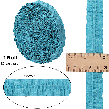 20 Yards gerüschter elastischer Spitzenbesatz aus Polyester(EW-WH0018-01C)-2