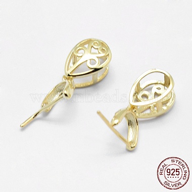 Golden Sterling Silver Ice Pick Pinch Bails