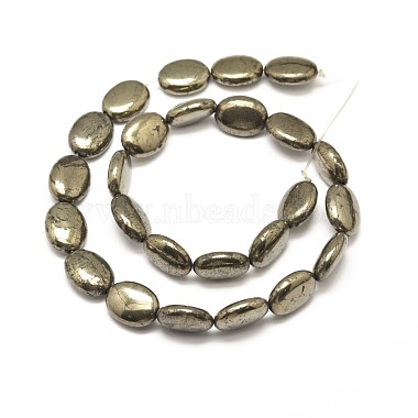 Oval Natural Pyrite Beads Strands(X-G-I126-19-14x10mm)-2